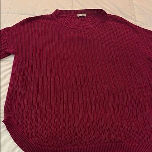 Women’s Classic Crewneck long Tunic  Sweater in Berry